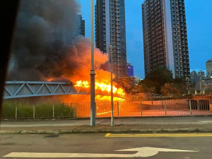 元朗輸電橋起火　多區域發生停電