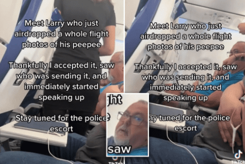 男子向全機人 AirDrop 下體相     飛機降落後立即被捕