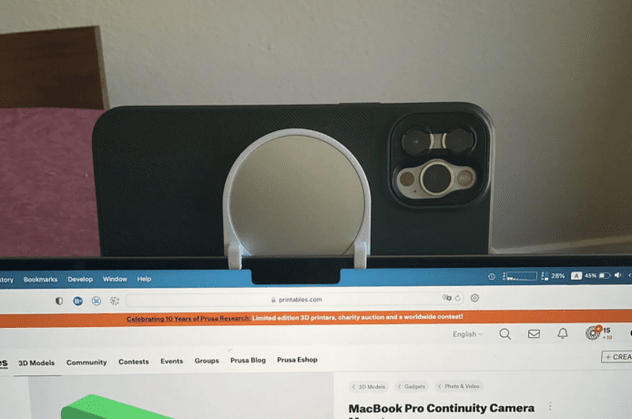 率先體驗 Mac 用 iPhone 做 Webcam   用家自製 3D 打印支架設計圖曝光