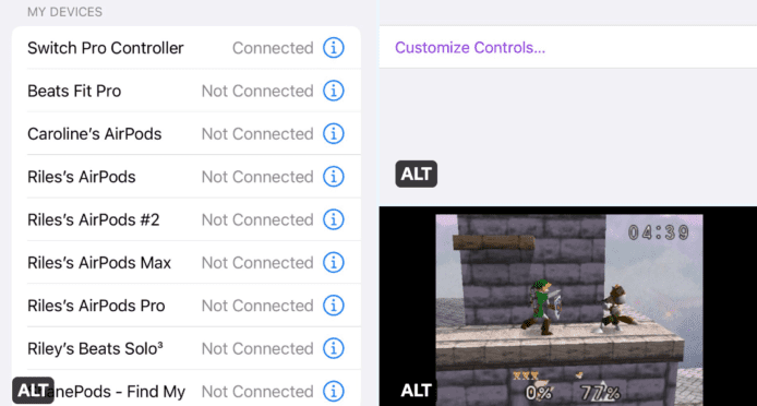 iOS 16 支援 Switch 手掣  掌上遊戲機指日可待
