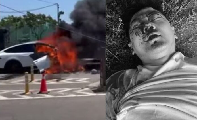 林志穎駕 Tesla 車禍     自撞橋墩起火被途人救出