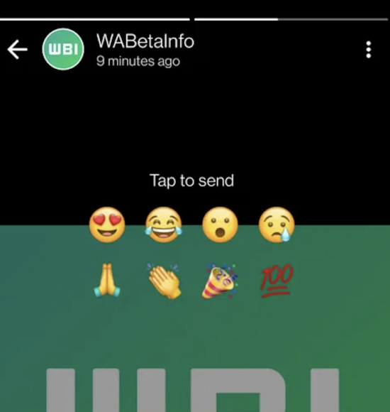 WhatsApp Emoji 回應支援動態     可用心心眼 + 笑喊等 8 款 Emoji