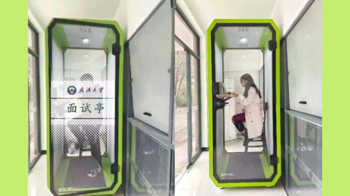協助學生求職面試   武漢大學設置隔音視像通訊亭