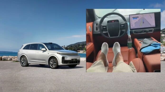 中國司機以水樽哄騙自動駕駛   雨中高速行駛期間躺平睇片遭狠批