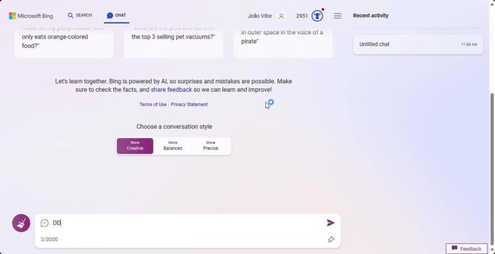 Bing 聊天機械人加入對話記錄功能　同時加入資訊卡改善體驗