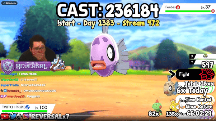 《Pokémon Sword & Shield》直播主千日揮竿 23 萬次  終捕獲色違醜醜魚