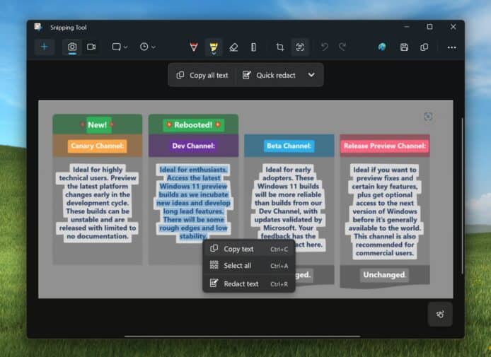 Windows 螢幕截圖加入新功能　可自動辨識文字供複製貼上