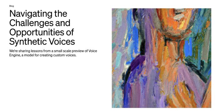 OpenAI Voice Engine 模仿真人聲音   顧及安全問題暫不對外公開