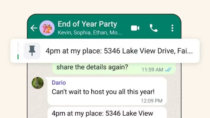 WhatsApp 置頂功能