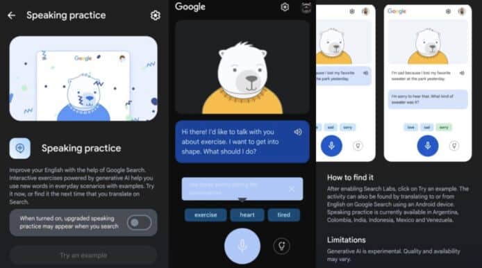 Google Speaking Practice 全新 AI 學英文工具  一問一答提升英語會話能力