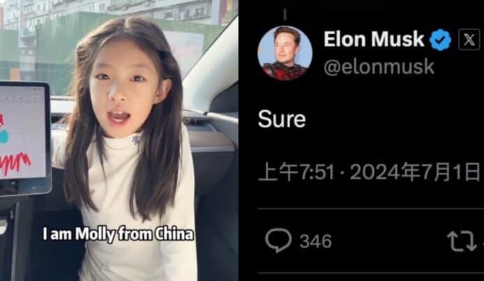 中國女孩拍片報 Tesla 觸控熒幕有 Bug   Elon Musk 即時回應網民大讚