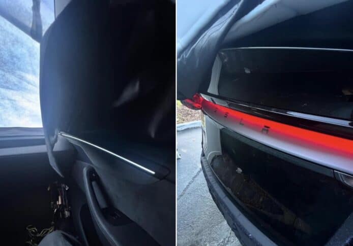 Tesla Model Y 改款 Juniper 實拍相流出     紅色貫穿式尾燈 + TESLA 字樣標誌