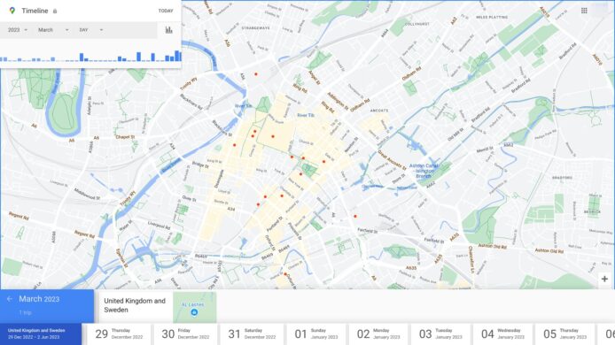 Google Maps Timeline
