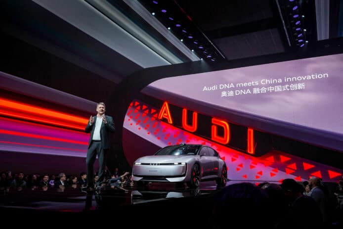 中國 Audi 棄用「四環」標誌　與上汽合作電動車只用「AUDI」