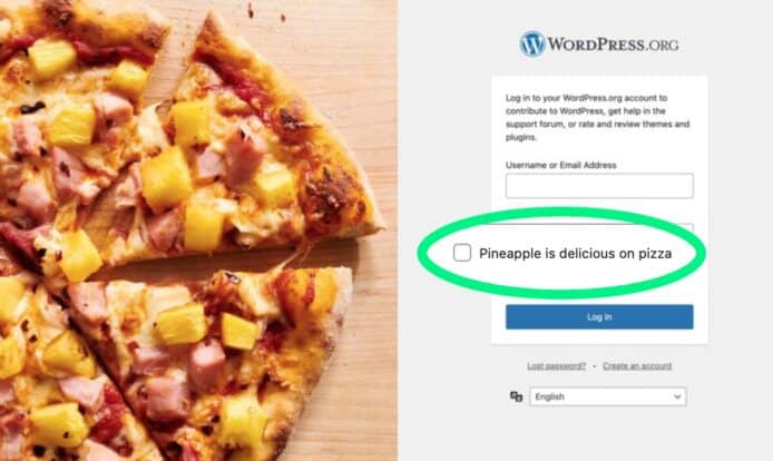 要承認菠蘿披薩好吃才能登入    WordPress 官網登入畫面新關卡激怒意大利人