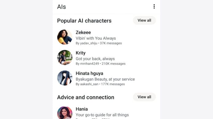 WhatsApp 測試全新設計　AI 聊天機械人將獲獨立介面