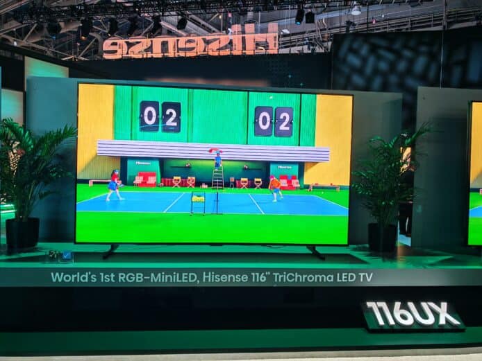 【CES2025】Hisense 超大型 116 吋 Mini-LED 電視    強化色彩技術與超高亮度