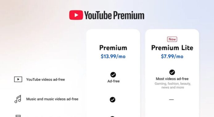 YouTube Premium Lite 登陸美國   價格更低、無廣告但不能背景播放