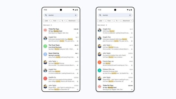 Gmail 郵件搜尋功能升級　不再只以時間排序搜尋結果