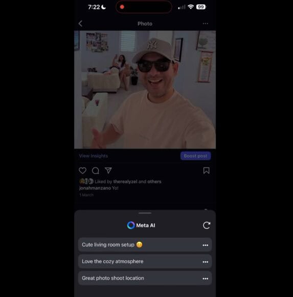 Meta 測試 AI 生成 Instagram 留言功能　自動分析相片生成留言建議