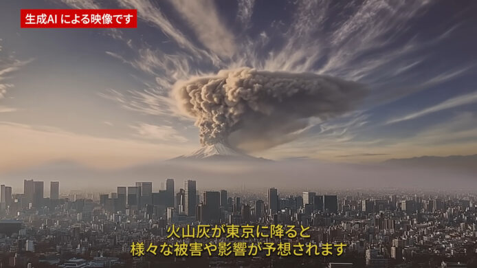 日本政府公開富士山爆發 AI 模擬動畫　東京火山灰厚達 30 厘米　嚴重影響物流供應