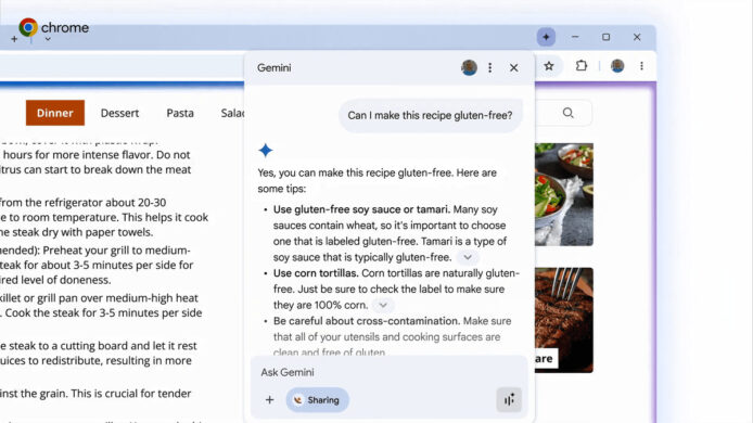 Google Chrome 開始整合 Gemini　瀏覽器結合智能助理更方便