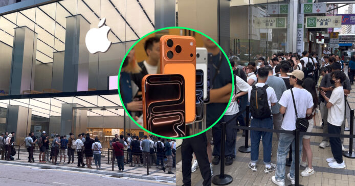 iPhone 17 系列香港正式開售  廣東道 Apple Store 逾百人排隊取機
