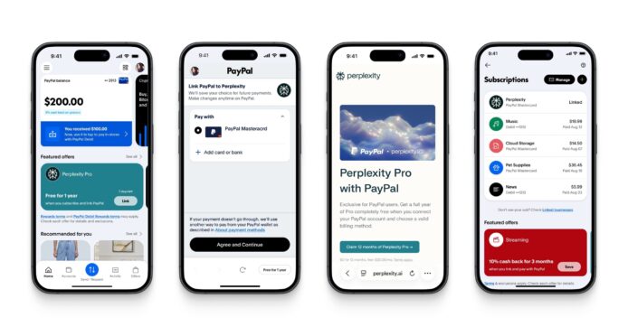 PayPal 夥 Perplexity 推出優惠　免費送一年 Perplexity Pro 訂閱