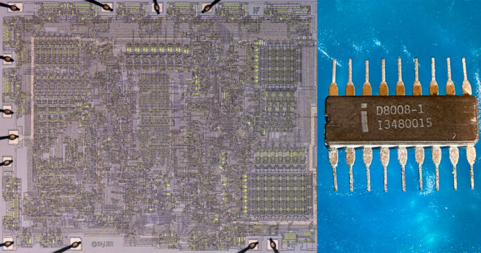 微觀藝術拼接 216 張相片   重現 Intel 首款 8 位元處理器 i8008 原貌