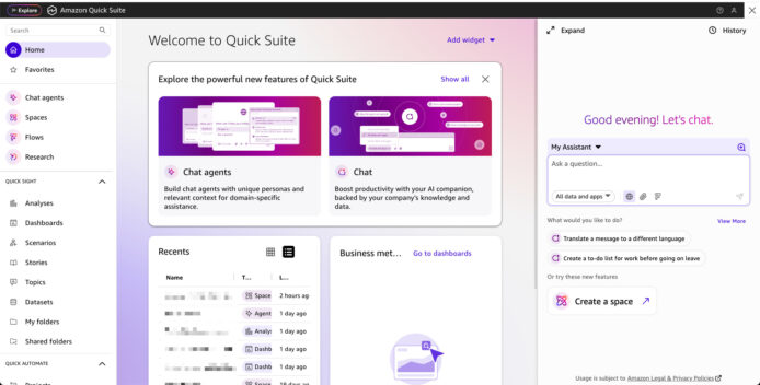 Amazon Quick Suite 正式登場　AI 智能助手一站式問答＋自動化行動