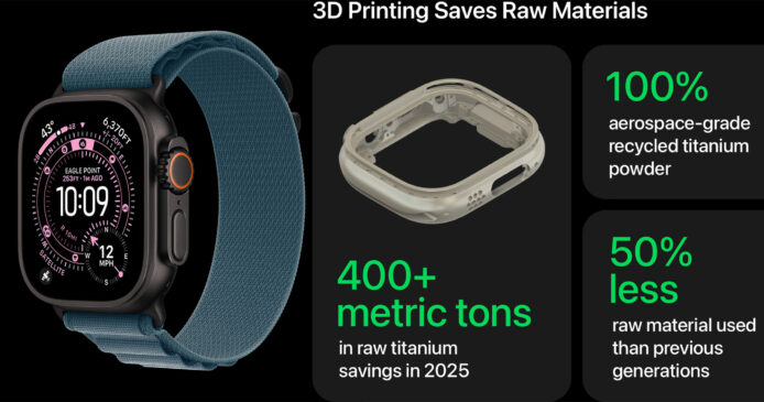 鈦金屬 Apple Watch 11, Ultra 3  全面採用 3D 打印技術　節省逾 400 公噸原材料