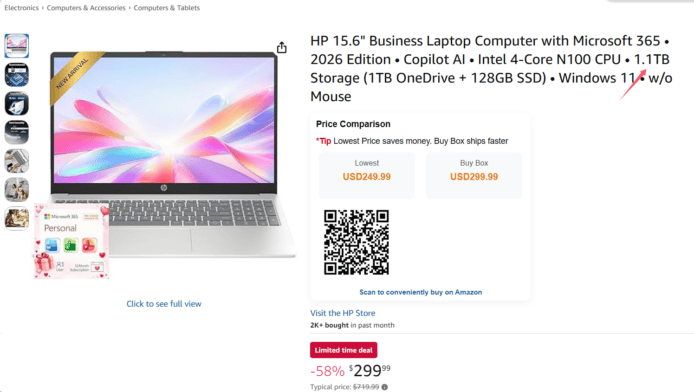 Amazon 賣家用 OneDrive 虛標儲存容量　手提電腦 128GB 變身 1TB 誤導消費者