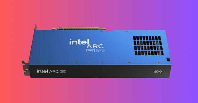 Intel 專業級顯示卡挑戰 NVIDIA   Arc Pro B70 主攻 AI 推論      內置 32GB 記憶體只售約 $7,400