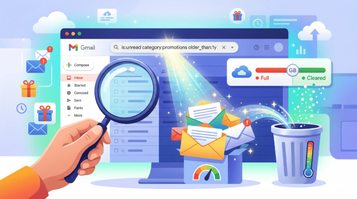 教學：一招必學隱藏指令   解決 Gmail 空間爆滿問題   數萬陳年廣告E-mail一鍵清除