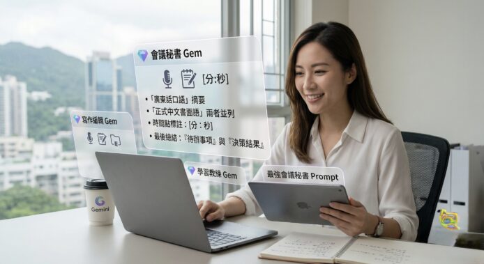 教學：Gemini 自訂「專才」功能   全自動化免重複寫指令  自製萬能秘書 錄音秒變逐字稿